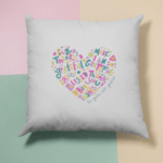 Vankúš Farebné srdiečko s odkazom