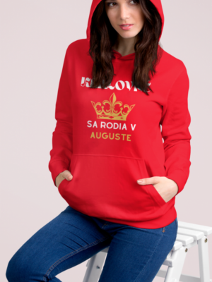 pullover hoodie mockup featuring a woman sitting on a white stool 5313 el1