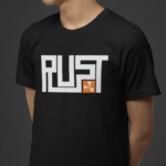 Tričko s potlačou – hra RUST s nápisom a logom