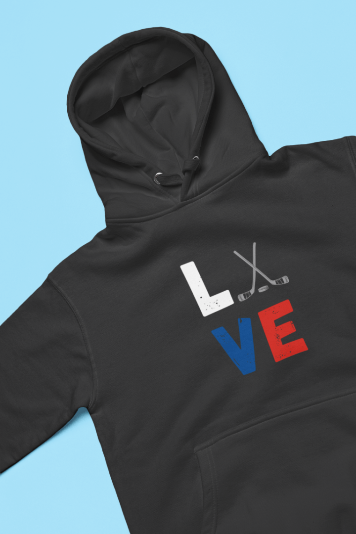 mockup of a cotton heritage pullover hoodie lying on a colorful surface m35300 13