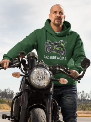 hoodie mockup featuring a man and his motorcycle 31847