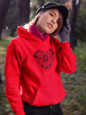 mockup featuring a cool woman outdoors wearing a warm hoodie 23271
