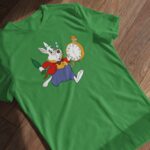 Tričko s potlačou – Alica - Biely králik