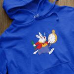 Mikina s potlačou – Alica - Biely králik