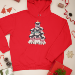 Mikina s potlačou – Mops Vianočný stromček