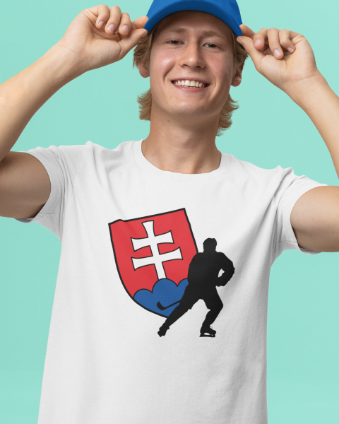 Tričko s potlačou – Slovenský erb a hokejista