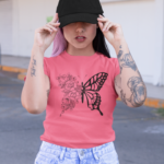 Tričko s potlačou – Motýľ s kvetmi